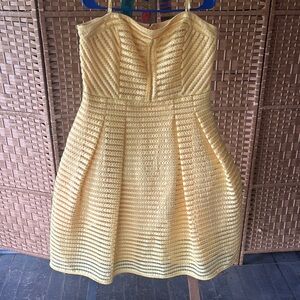 Elegant Yellow Strapless Dress